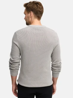 Jeff Herren Strickpullover - JFTristan Crew Neck Knit in hellgrau