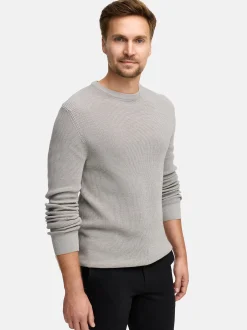 Jeff Herren Strickpullover - JFTristan Crew Neck Knit in hellgrau