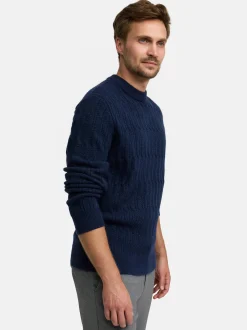 Jeff Herren Strickpullover - JFMicah crew neck in blau