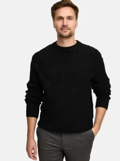 Jeff Herren Strickpullover - JFMicah crew neck in schwarz