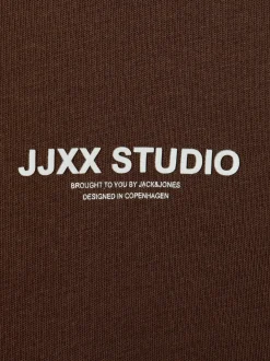 JJXX Damen T-Shirt in kastanie - Ausschnitt: Rundhals