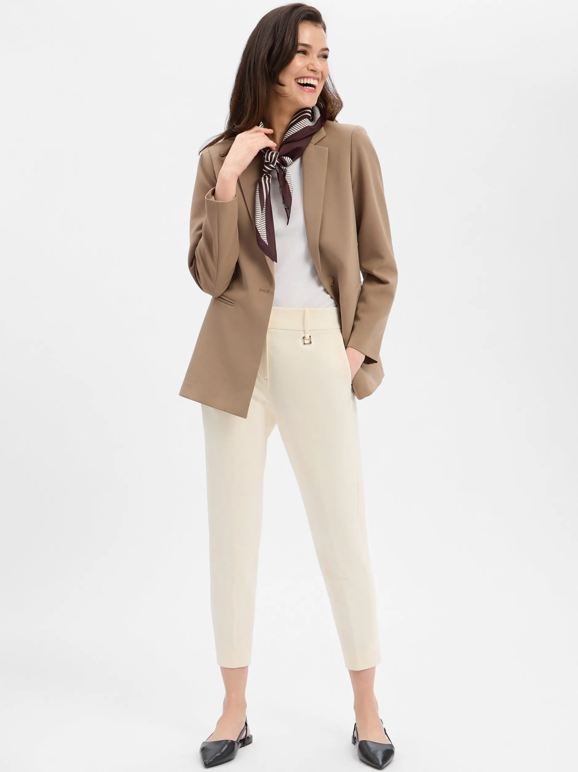 JOOP! Damen Baukasten-Stoffhose - Petunia in ecru