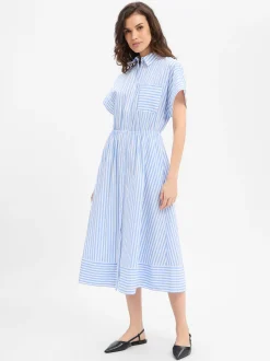 JOOP! Damen Blusenkleid - Donika in hellblau weiß