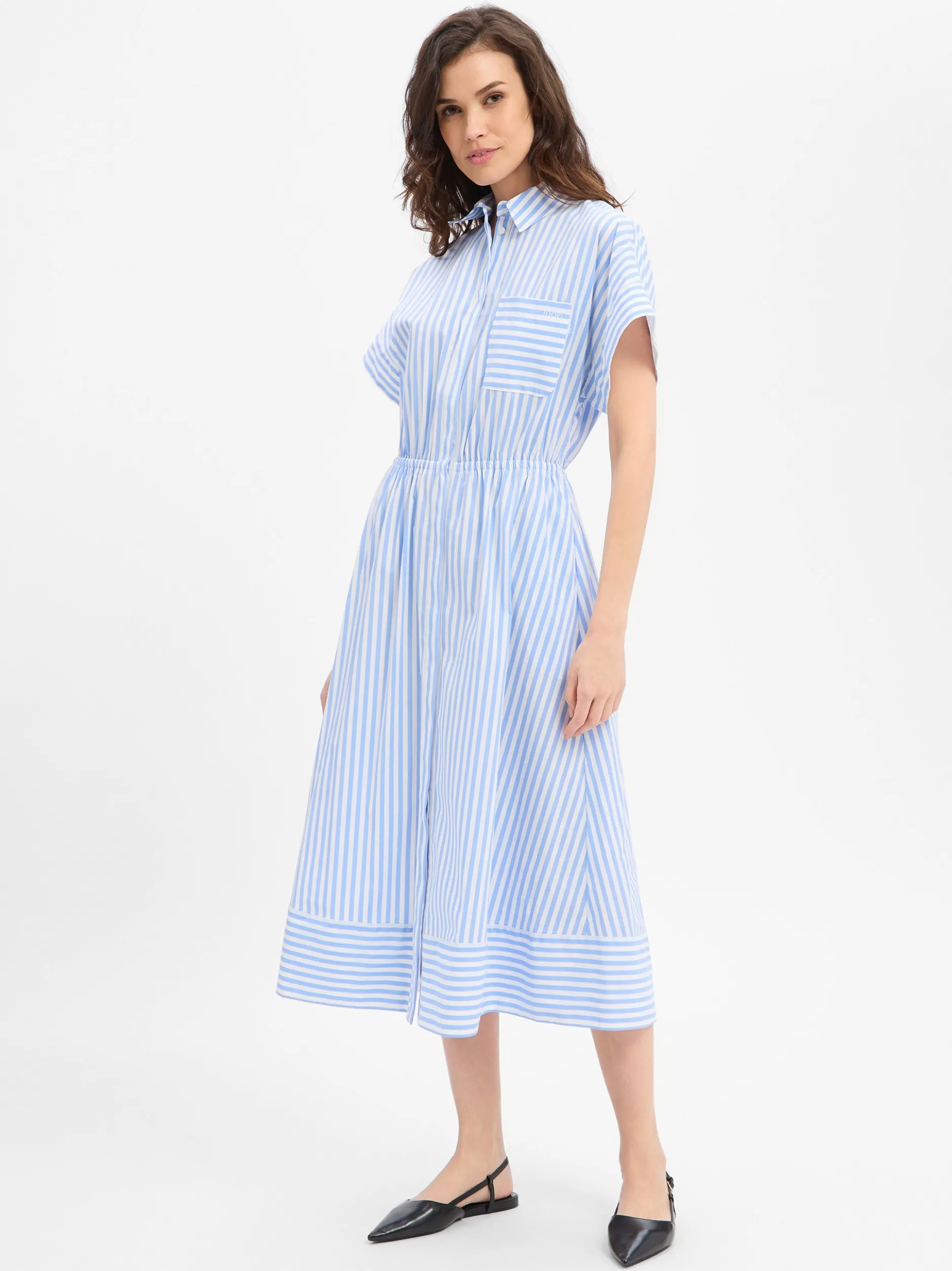JOOP! Damen Blusenkleid - Donika in hellblau weiß