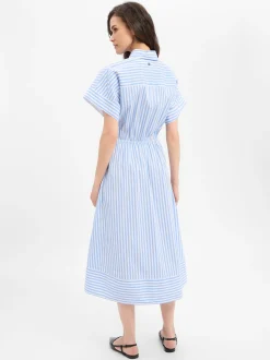 JOOP! Damen Blusenkleid - Donika in hellblau weiß