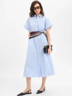 JOOP! Damen Blusenkleid - Donika in hellblau weiß
