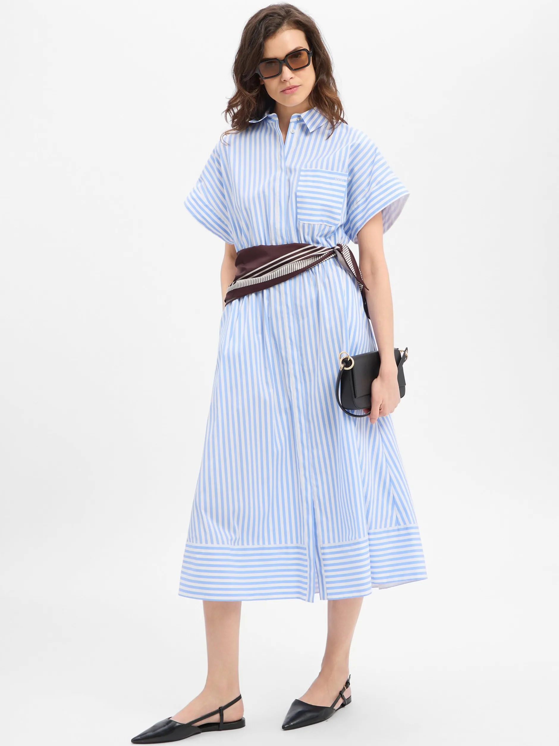 JOOP! Damen Blusenkleid - Donika in hellblau weiß