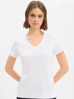 JOOP! Damen T-Shirt in weiß - Ausschnitt: V-Ausschnitt