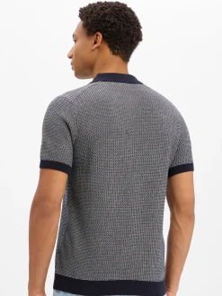 JOOP! Herren Strick-Poloshirt - Brianoro in marine weiß