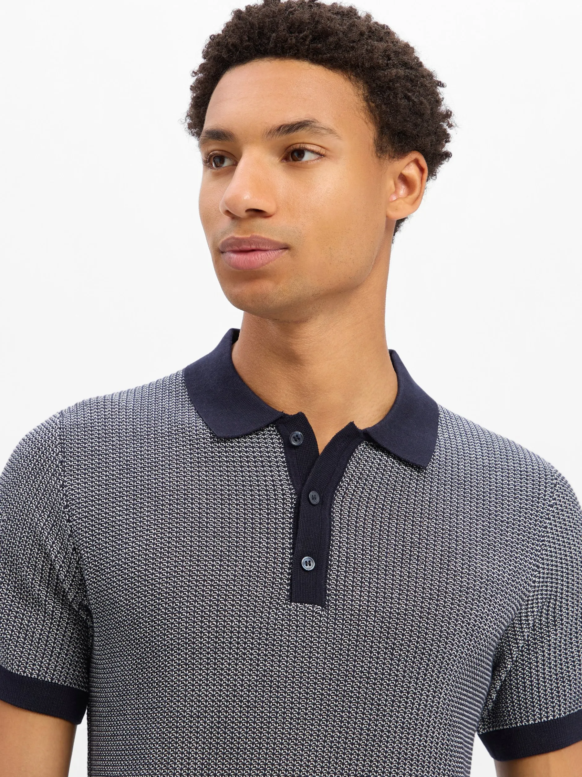 JOOP! Herren Strick-Poloshirt - Brianoro in marine weiß