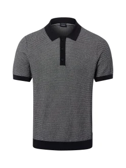 JOOP! Herren Strick-Poloshirt - Brianoro in marine weiß