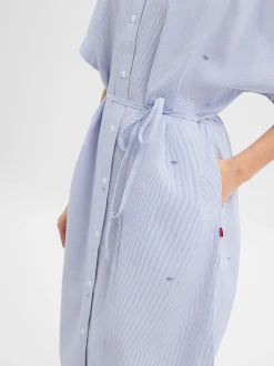 Joop Jeans Damen Blusenkleid - Davinia in blau weiß