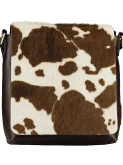 Jost Damen Schultertasche - Furry Cow S in braun