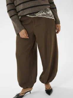 Kaffe Curve Damen Hose KCyasmina in braun