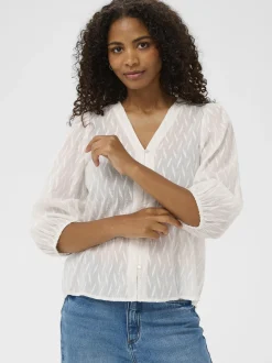 Kaffe Damen Bluse KAgabriela in weiß