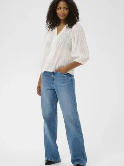 Kaffe Damen Bluse KAgabriela in weiß