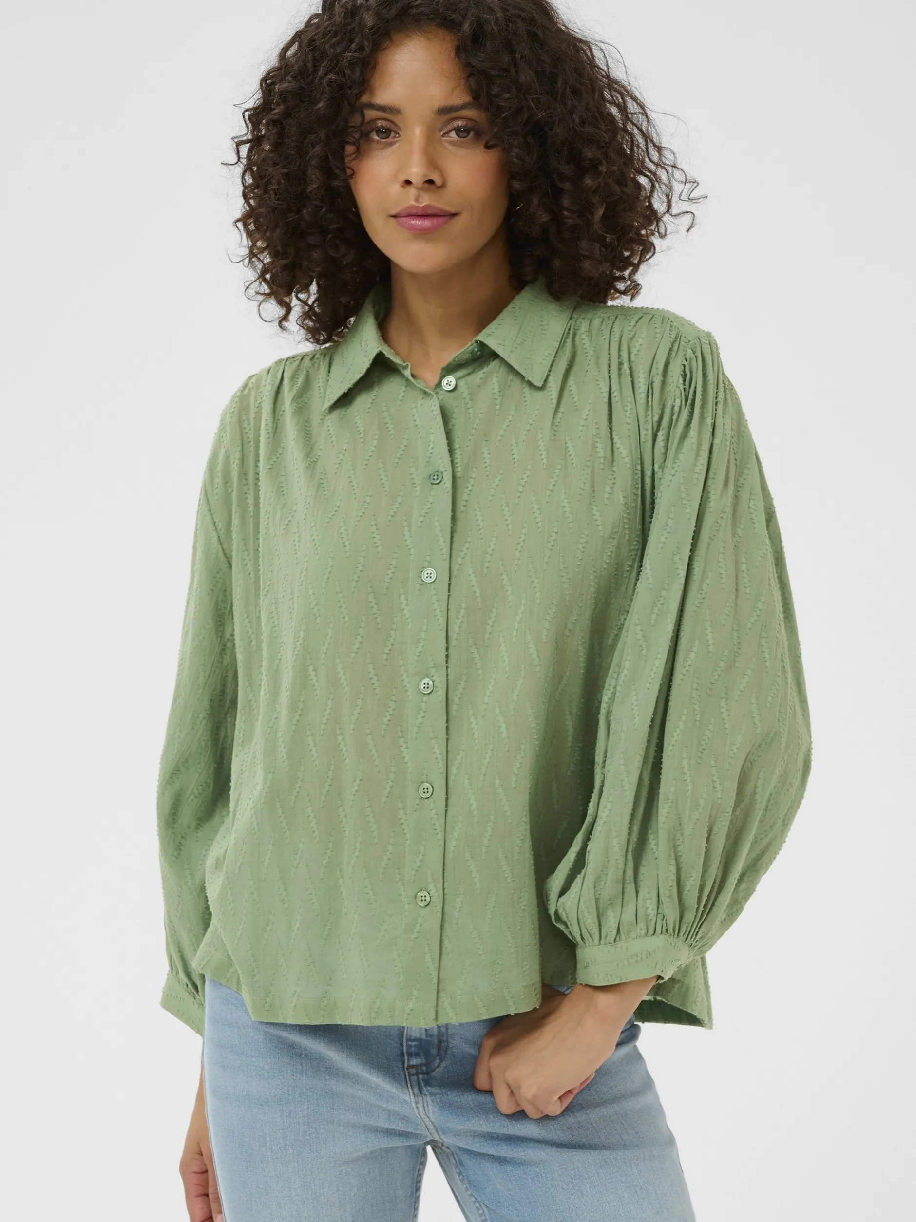 Kaffe Damen Bluse KAgabriela in grün