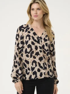 Kaffe Damen Bluse KAmaira in beige