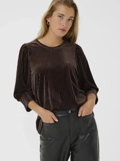 Kaffe Damen Bluse langarm KAcaca in mocca
