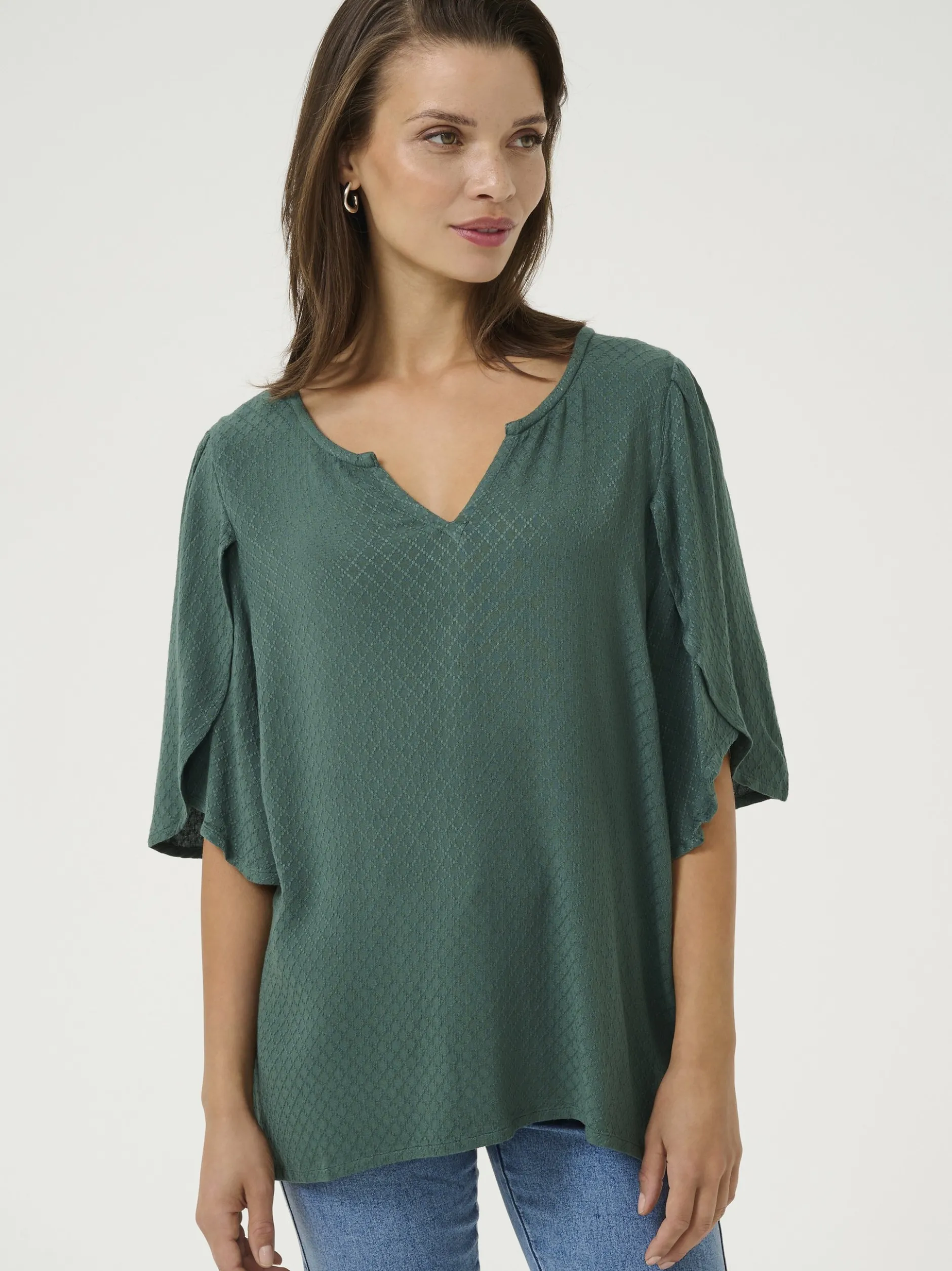 Kaffe Damen Blusenshirt KAmona in grün