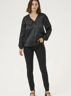 Kaffe Damen Bluse ärmellos KAluna in schwarz