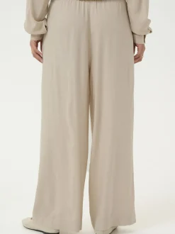 Kaffe Damen Casual Hose KAmilia Elastische Taille in beige