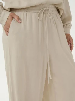 Kaffe Damen Casual Hose KAmilia Elastische Taille in beige