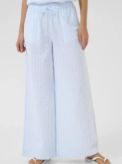 Kaffe Damen Casual Hose KAsara Hohe Taille in blau