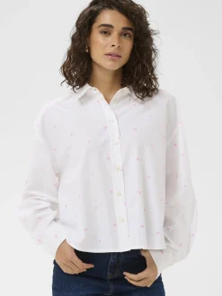 Kaffe Damen Hemdbluse KAgiulia in weiß