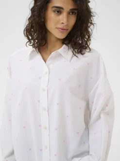 Kaffe Damen Hemdbluse KAgiulia in weiß