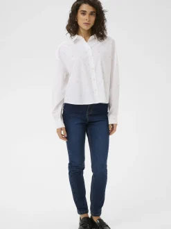 Kaffe Damen Hemdbluse KAgiulia in weiß