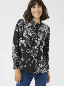 Kaffe Damen Hemdbluse KAisa in schwarz