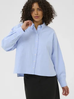 Kaffe Damen Hemdbluse KAvaiana in blau