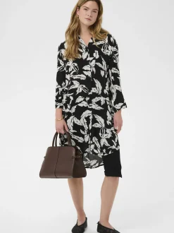 Kaffe Damen Hemdblusenkleid KAhildur in schwarz