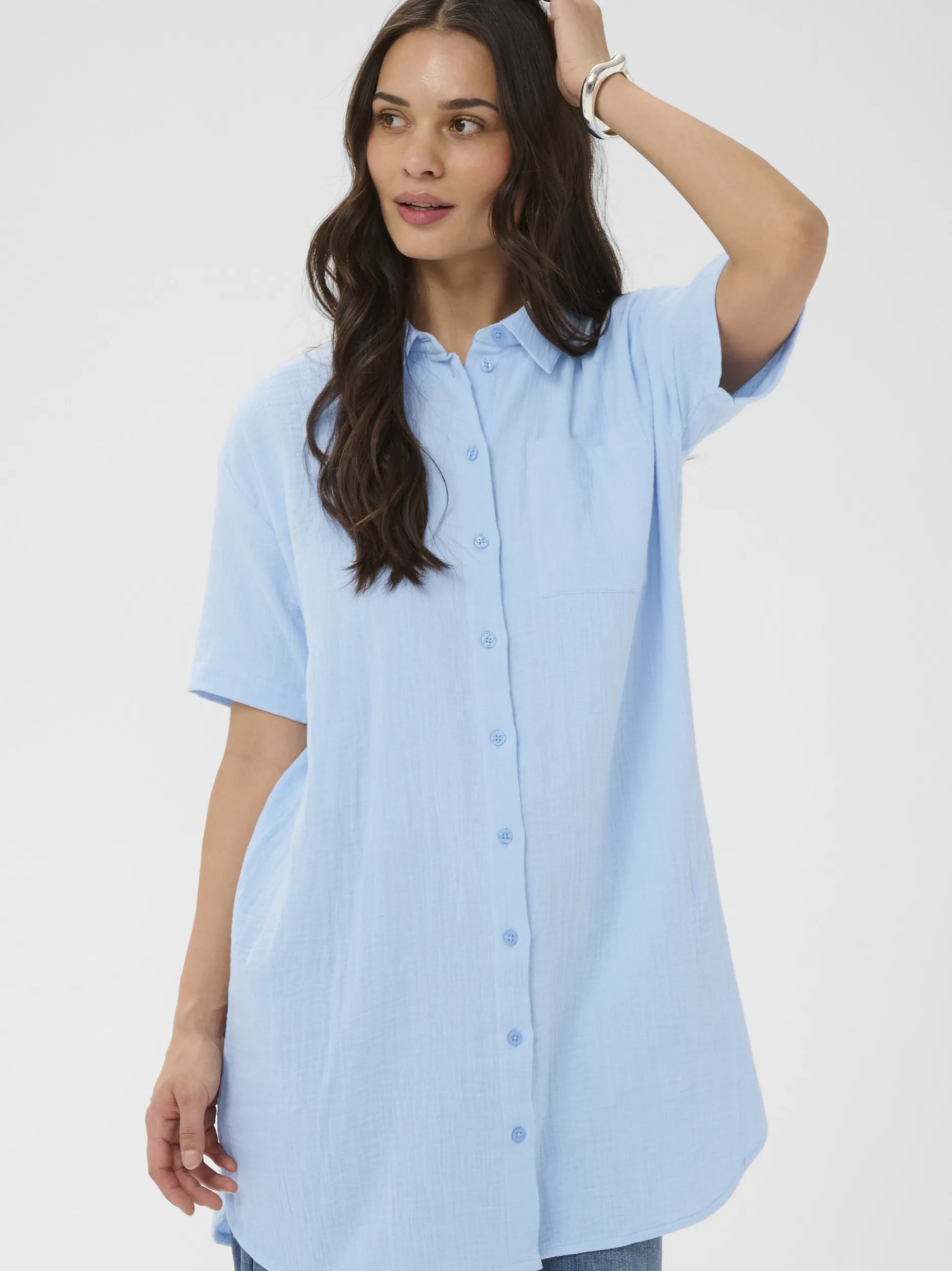 Kaffe Damen Hemd KAvafla in blau