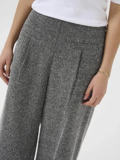 Kaffe Damen Hose KAalba Hohe Taille in anthrazit