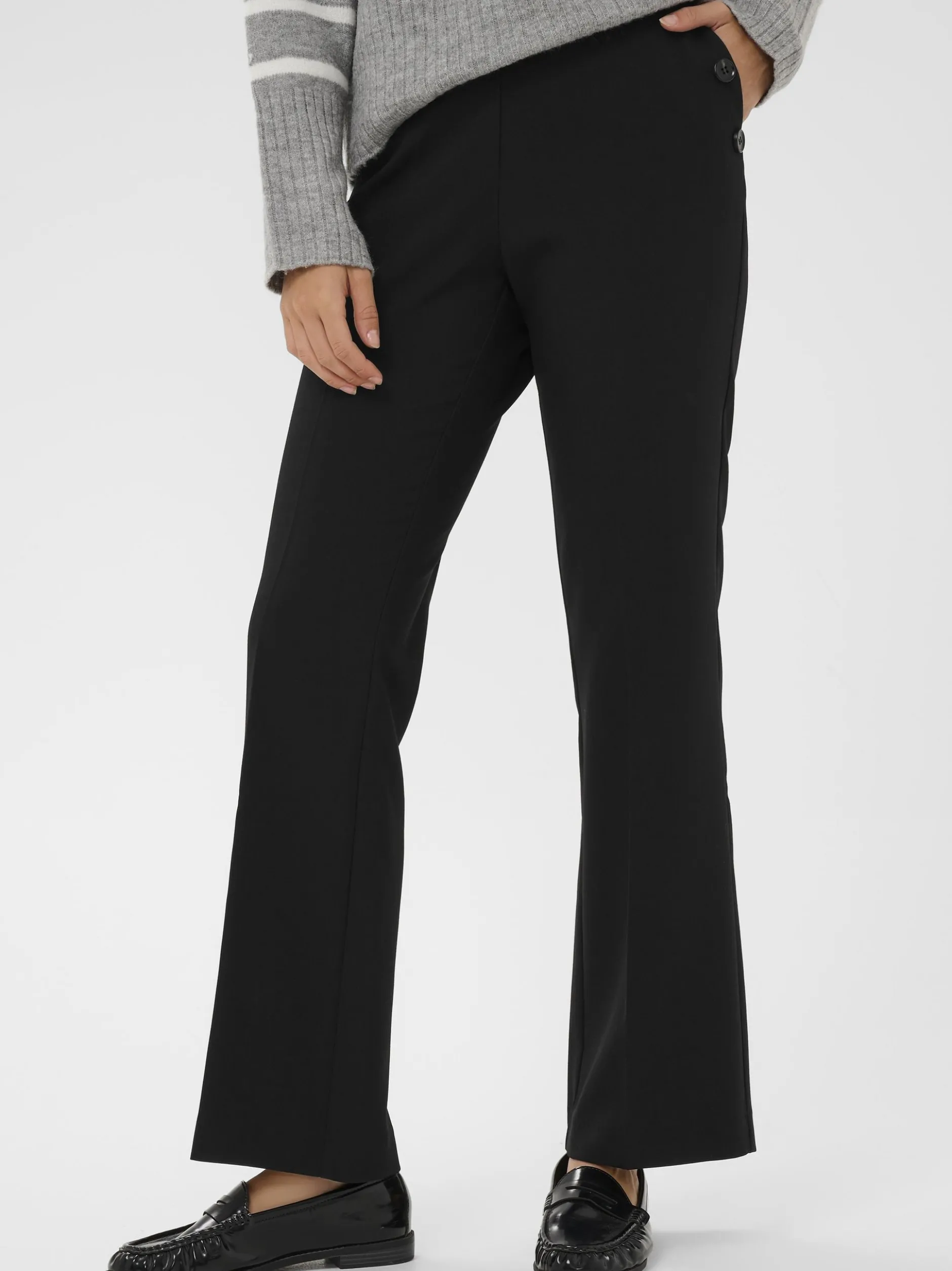 Kaffe Damen Hose KAhella Hohe Taille in schwarz