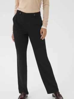 Kaffe Damen Hose KAmerle Hohe Taille in schwarz