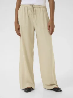 Kaffe Damen Hose KAmilia Hohe Taille in beige