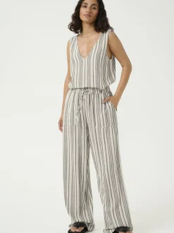 Kaffe Damen Hose KAmilia Hohe Taille in beige