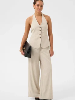 Kaffe Damen Hose KAomila in kitt