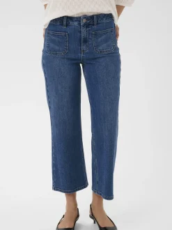 Kaffe Damen Jeans KAbrook Hohe Taille in blau