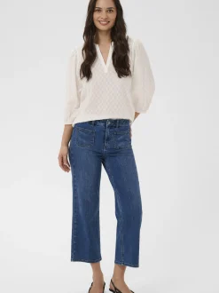 Kaffe Damen Jeans KAbrook Hohe Taille in blau