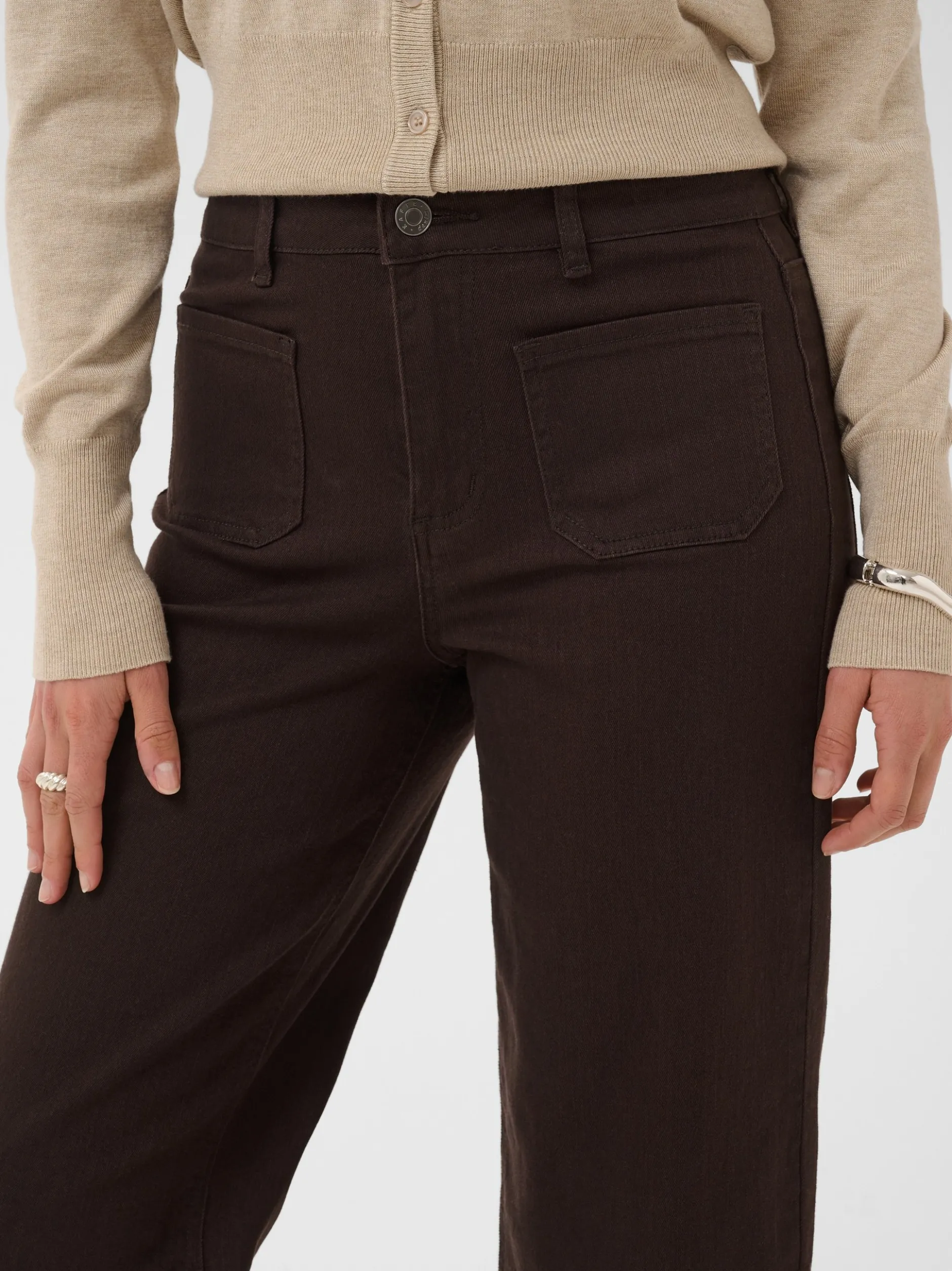 Kaffe Damen Jeans KAbrook in braun