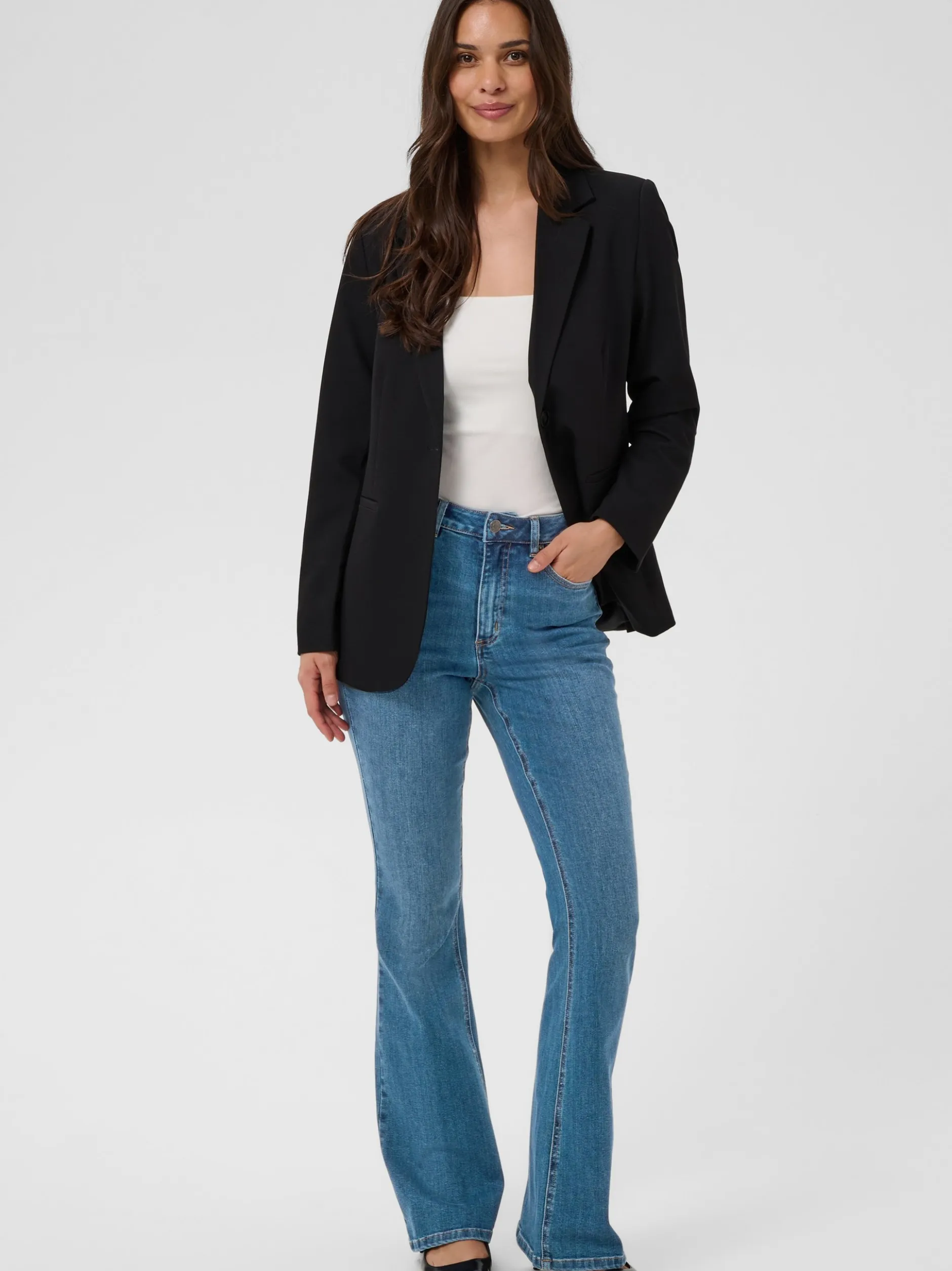 Kaffe Damen Jeans KAforest Hohe Taille in blau