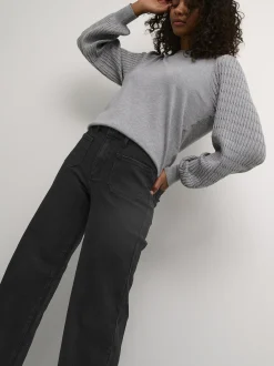 Kaffe Damen Jeans KAkarla Hohe Taille in schwarz