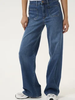 Kaffe Damen Jeans KAkarla Hohe Taille in blau