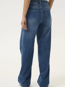 Kaffe Damen Jeans KAkarla Hohe Taille in blau