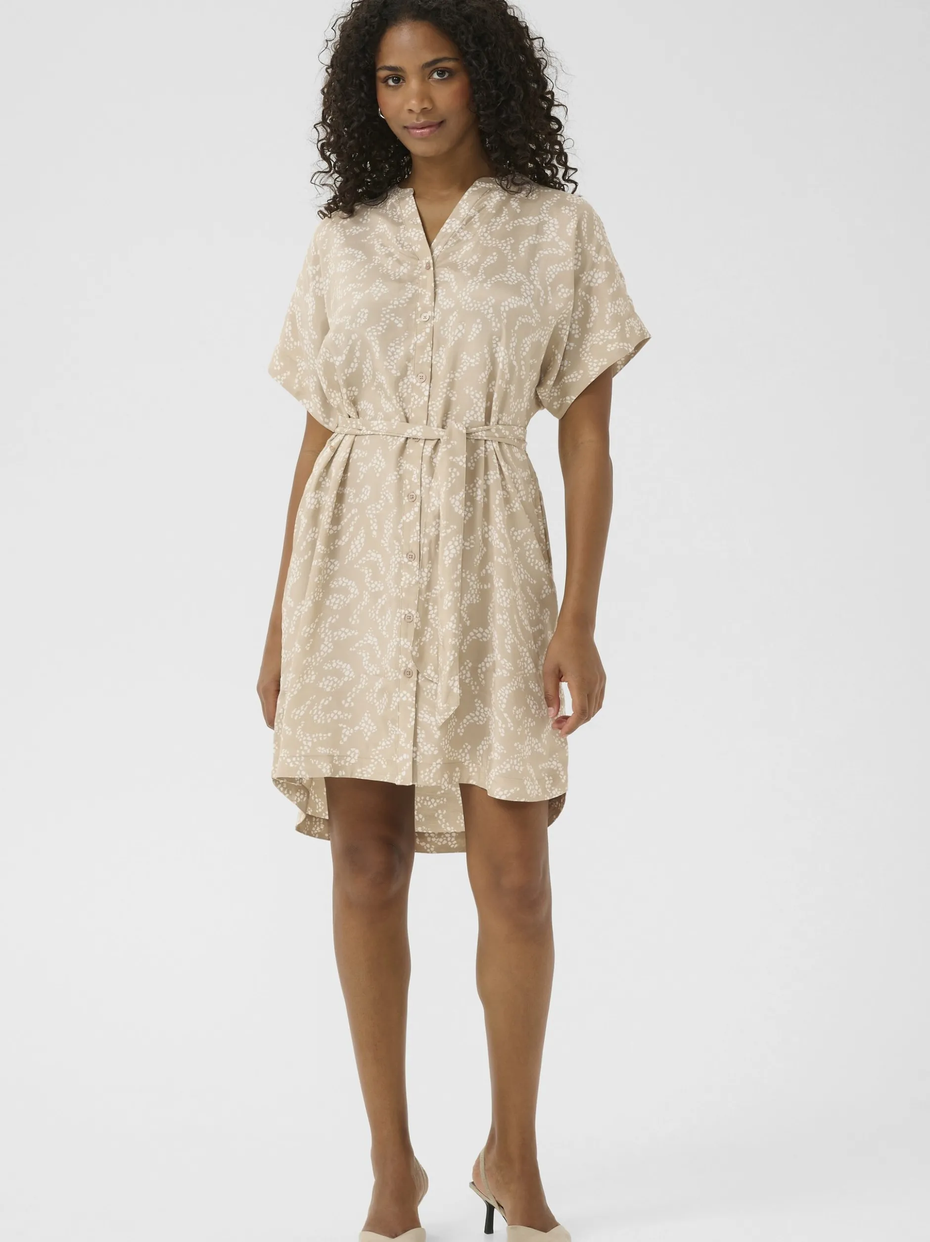 Kaffe Damen Kleid KAbarton in beige