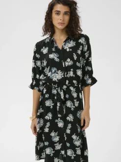 Kaffe Damen Kleid KAdina in schwarz weiß